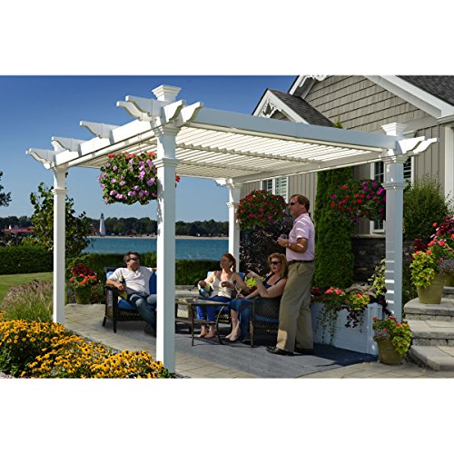 Vita Avalon 10' x 10' Adjustable Louvered Vinyl Pergola White