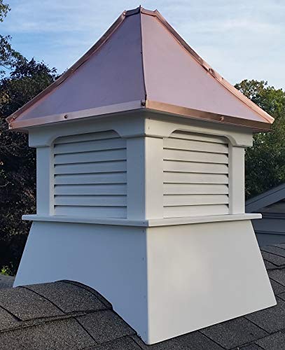 Accentua Olympia Cupola 24 in. Square 38 in. High White with Copper Roof