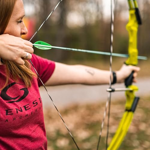 GENESIS Archery Compound Bow Kit Left-Handed Adjustable Draw Length 15"-30" & Weight 10-20 lbs Yellow (3 Pack)