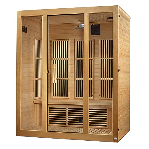 Maxxus Sauna Bellevue Edition 3 Person Low EMF FAR Infrared Carbon Canadian Hemlock