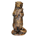 Design Toscano Standing Otter with Fish Cast Bronze Garden Statue Bronze