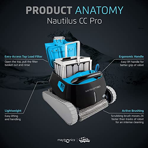 Dolphin Nautilus CC Pro Wi-Fi Robotic Pool Vacuum Cleaner Black