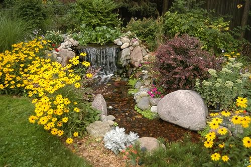 HALF OFF PONDS Simply Waterfalls 3300 Pond Free Waterfall Kit with MatrixBlox and 3000 GPH Pump Black