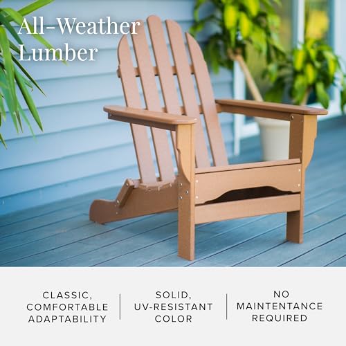 DuroGreen Adirondack Chairs Set of 4 Oversized All-Weather Tangentwood Teak