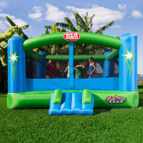 Blast Zone Big Ol Bouncer 15x12 Inflatable Bounce House with Blower Green/Blue
