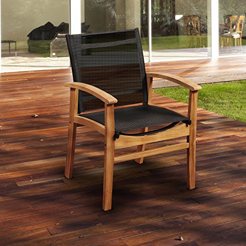 Amazonia Double Extendable Rectangular Guava Patio Dining Set 11 Piece Black