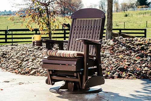 LuxCraft Classic Outdoor Swivel Glider Chair Birch & White