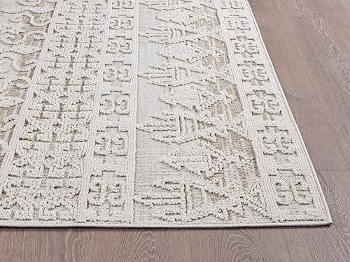 NEW HOME Prestige Natural Textured Indoor/Outdoor Area Rug Natural