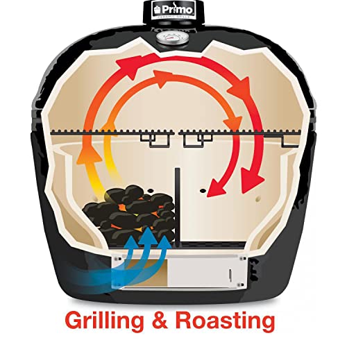 Primo Grills Oval Large 300 Ceramic Kamado Grill Black
