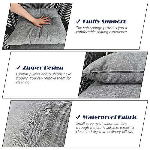 Home Care Wholesale 7-Piece Patio Dining Set for 6 with Cushions and Pillows Darker Grey Cushion