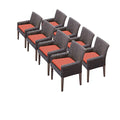 TK Classics Venice 8 Piece Dining Chairs with Arms Tangerine