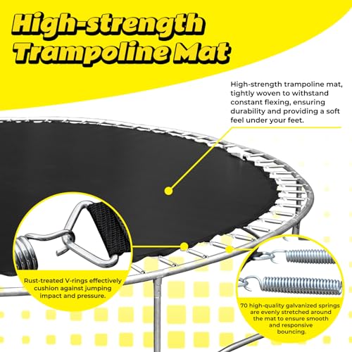 Roinoim 14FT Outdoor Trampoline with Swing, Slide, Basketball Hoop, Safety Enclosure, Ladder Green