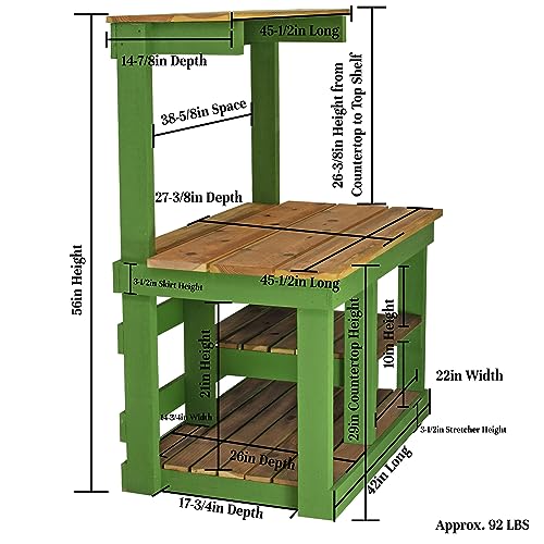 EST. LEE DISPLAY L D 1902 Rustic Gardening Workbench Outdoor Potting Table Natural