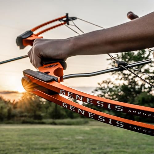 GENESIS Archery Original Adjustable Preassembled Lightweight Left-Handed Compound Bow 3 Pack Orange