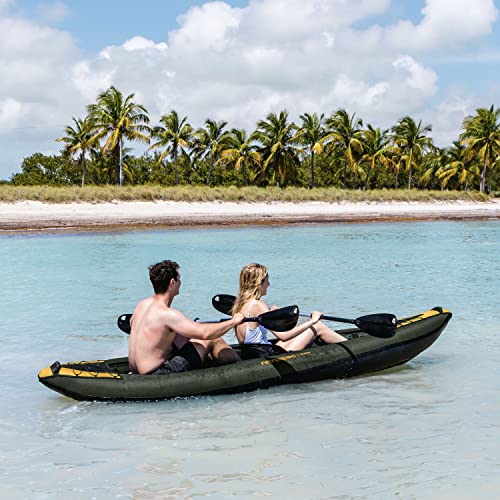 Retrospec Coaster 2 Person Inflatable Kayak - Portable Ripstop Polyester Blow up Kayak Wild Spruce
