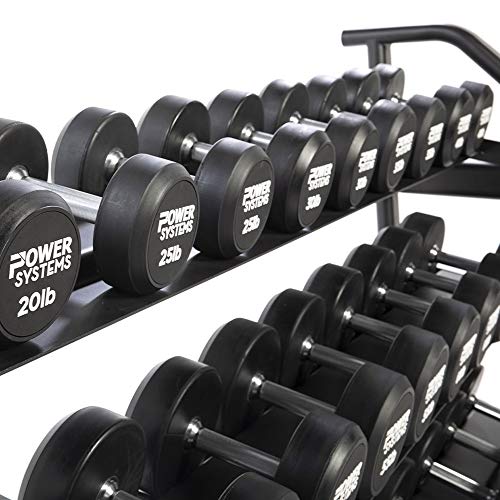 Power Systems ProStyle Round Rubber Dumbbell Pairs (70) Black