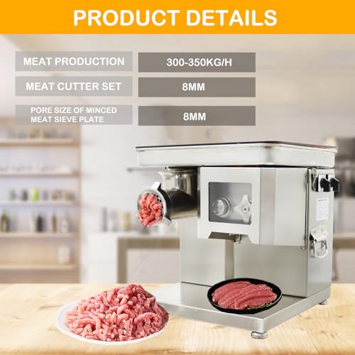 HayWHNKN 2-in-1 Electric Meat Grinder Stainless Steel Silver