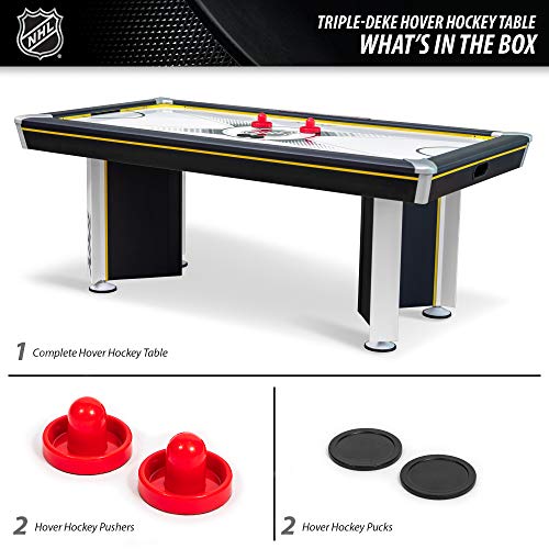 EastPoint Sports Triple-Deke Hover Hockey Table 80" for Indoor Play, LED Scoring, Black