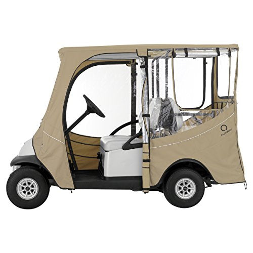 Classic Accessories Fairway Golf Cart FadeSafe Enclosure For Club Car, Short Roof Khaki