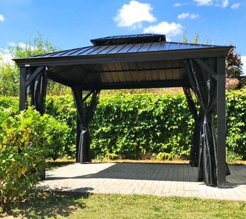 Sojag 500-7156980 Messina Hard Top Sun Shelter 10' x 12' Charcoal