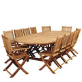 International Home Miami Amazonia Teak 13 Piece Extendable Patio Dining Set Brown