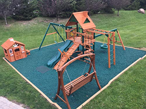 Playsafer Green Rubber Mulch 77 Cu. Ft. 2000 Lbs. Pallet