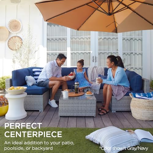 Best Choice Products 7-Piece Modular Outdoor Sectional Wicker Patio Set Brown/Navy
