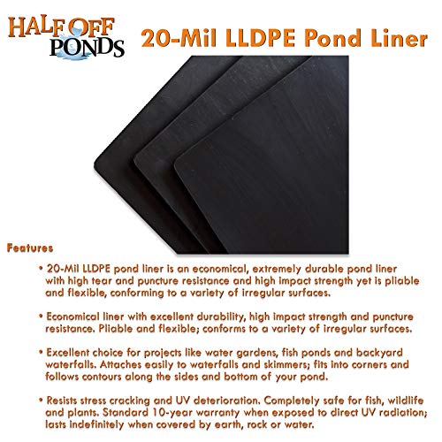HALF OFF PONDS 37.5 ft. x 75 ft. 20-Mil LLDPE Pond Liner Black