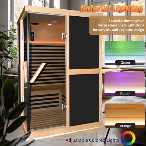 ToTibuy Infrared Sauna 2-Person APP Control Wood Color