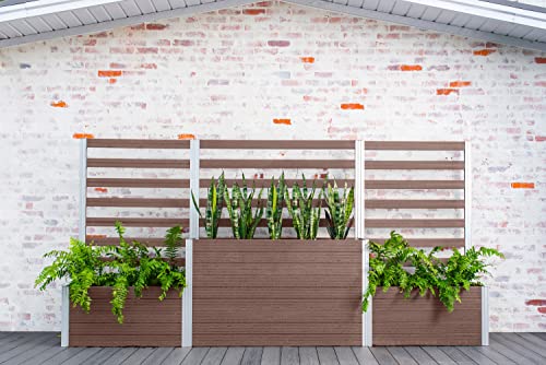 Vita Urbana 11-Foot Embossed Vinyl Parklette Planter Combo with Trellis Espresso Brown