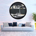 AECEVAN Wall Mount Moving Sand Art 23.6'' Round Glass Sculpture I