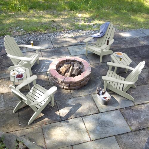 Highwood Classic Westport 6pc Set - 4 Adirondack Chairs & 2 Side Tables Eucalyptus