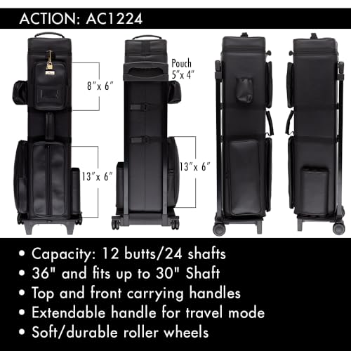 Action AC1224 12x24 Traveling Dealer Pool Cue Case Black