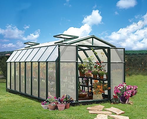 Palram Canopia Hobby Gardener Greenhouse 8' x 16' Dark Green