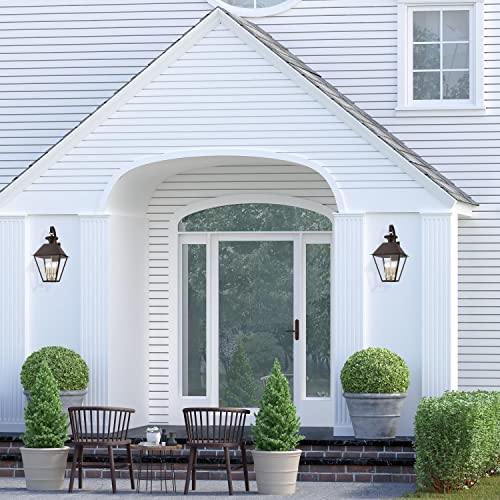 Livex Wentworth 4-Light Extra Large Outdoor Wall Lantern Bronze/Antique Brass