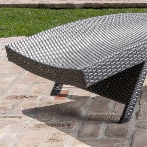 Afuera Living Modern Outdoor Grey Wicker Chaise Lounge Set of 4