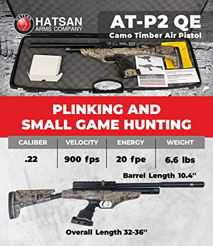 Wearable4U Hatsan at-P2 QE QuietEnergy Tact PCP Air Rifle .22 Cal Timber Bundle with Pellets and Targets