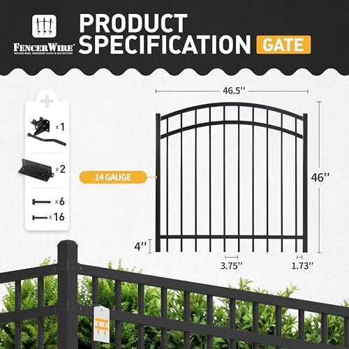 Fencer Wire Heavy Duty Flat Top X-Pattern Decorative Fence Gate Black 4FT x 4FT, Pack of 5
