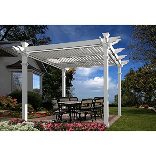 Vita Avalon 10' x 10' Adjustable Louvered Vinyl Pergola White