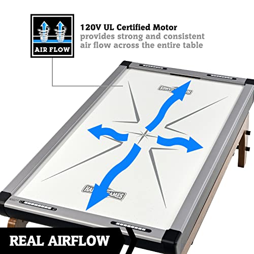 Hall of Games Edgewood Air Powered Hockey Table Tennis Top 2-in-1 Wood Grain