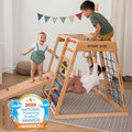 AVDAR Indoor Jungle Gym 8-in-1 Beechwood Toddler Climber Rainbow