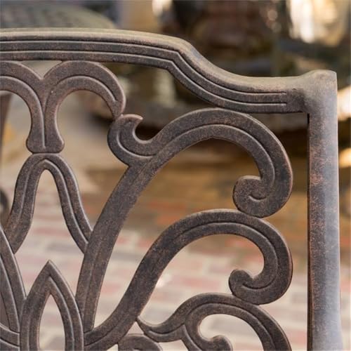 Christopher Knight Home Alfresco 37" Cast Aluminum Bar Set 3-Pcs Bronze