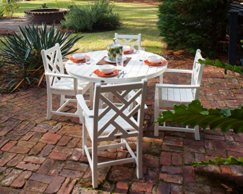 Polywood Chippendale 5-Piece Dining Set Black