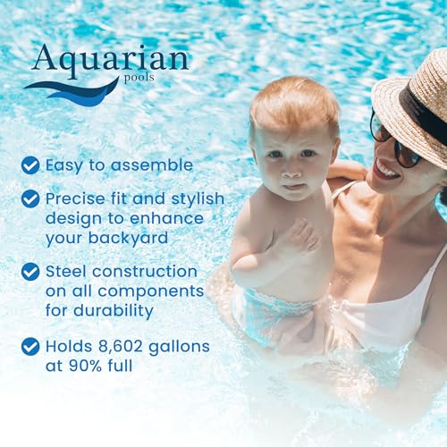 Aquarian Pools Venetian Steel Above Ground Swimming Pool Gray