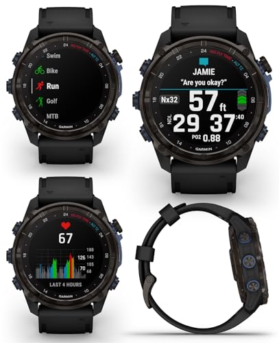 Wearable4U Garmin Descent Mk3i Titanium Dive Computer with T2 Transceiver and Silicone Band