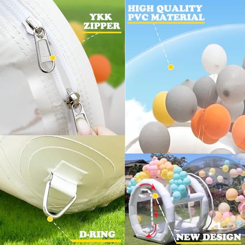 LA FEIER Inflatable Bubble House for Kids 10Ft Clear Dome Tent with Blower & Pump White