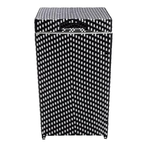 Furniture of America Azur Rattan 2-Piece Loveseat and Trash Can Set Black