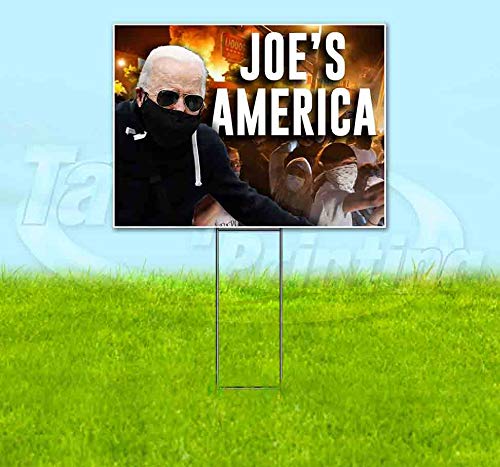 Signpreme Joe's America Yard Sign 18" X 24" with Metal Step Stake