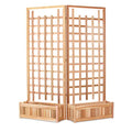 All Things Cedar PL30-Twin 4-Piece Cedar Twin Planter Set with Trellis Screen Red