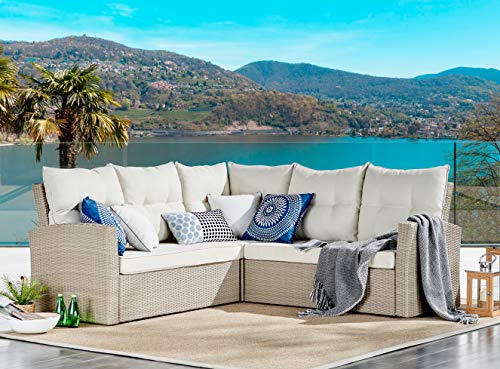 Alaterre Furniture Canaan All-Weather Wicker Outdoor Seating Set